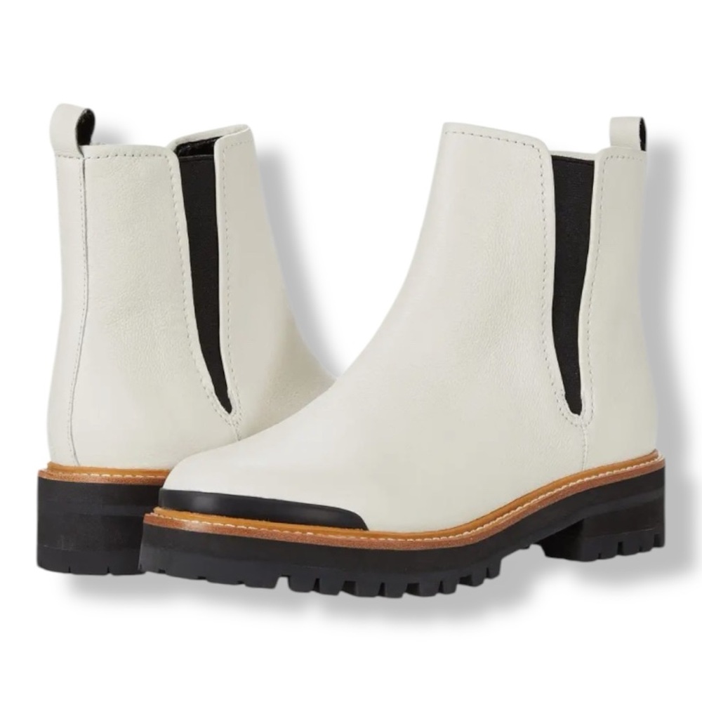 Marc Fisher Ltd Ilora White Leather Chelse Boot Sz 8.5